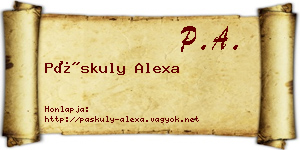 Páskuly Alexa névjegykártya